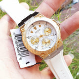  Shop Authentic Guess Zena Analog White Dial White Rubber Strap Watch For Women - W1094L1 - Luxxuri