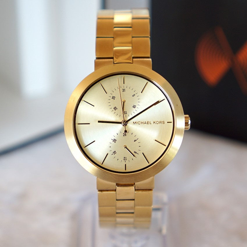  Shop Authentic Michael Kors Garner Quartz Gold Dial Gold Steel Strap Watch For Women - MK6408 - Luxxuri