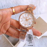  Shop Authentic Michael Kors Sofie Chronograph Mother of Pearl White Dial Rose Gold Steel Strap Watch For Women - MK6576 - Luxxuri