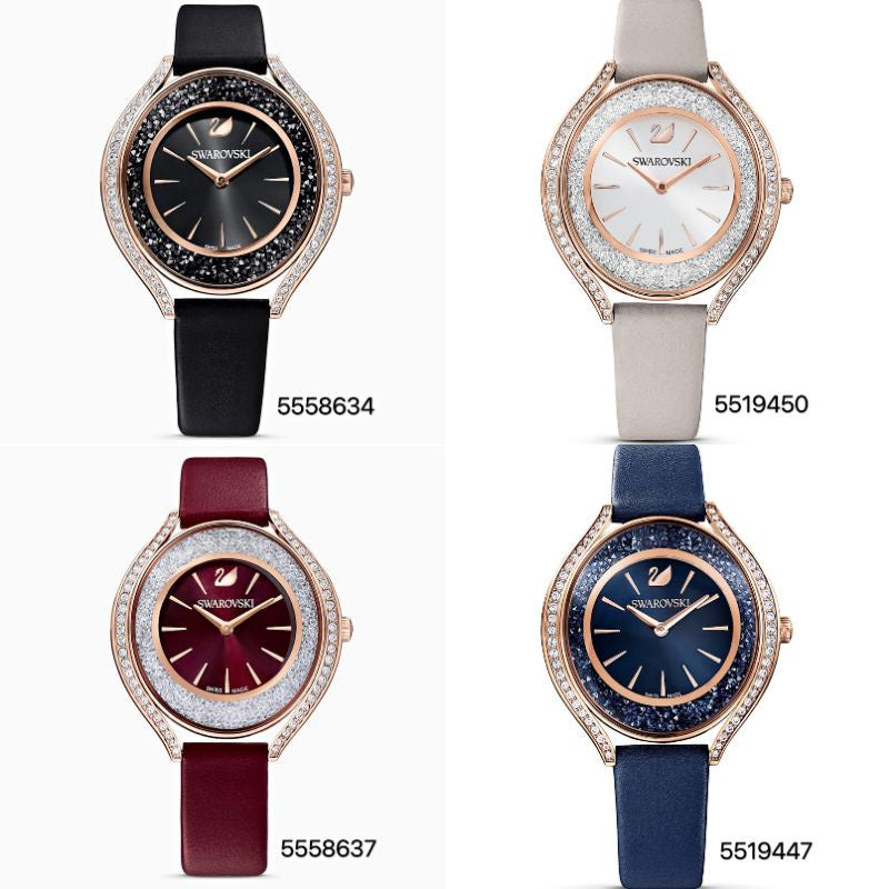  Shop Authentic Swarovski Crystalline Aura Red Dial Red Leather Strap Watch for Women - 5558637 - Luxxuri