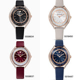  Shop Authentic Swarovski Crystalline Aura Red Dial Red Leather Strap Watch for Women - 5558637 - Luxxuri