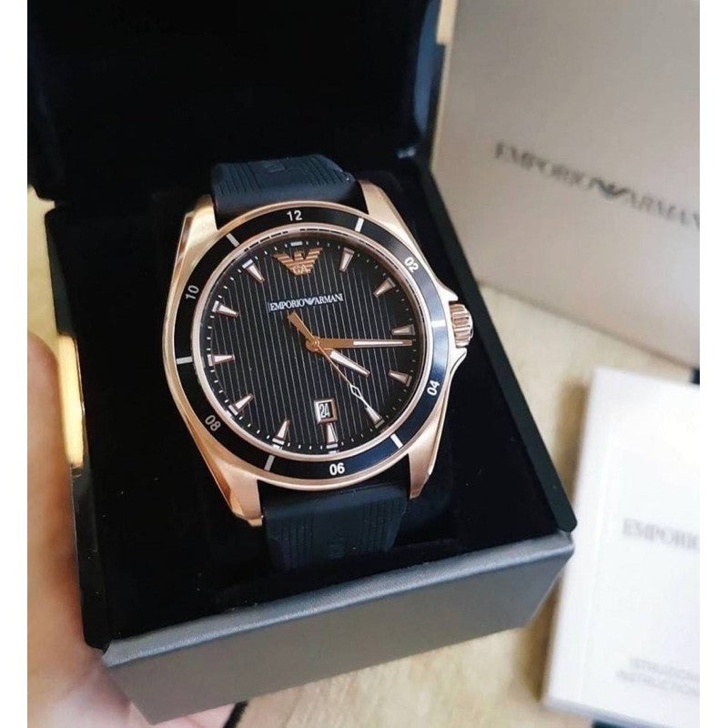  Shop Authentic Emporio Armani Sport Quartz Black Dial Black Rubber Strap Watch For Men - AR11101 - Luxxuri
