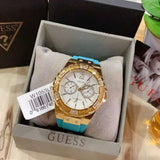  Shop Authentic Guess Limelight Crystal White Dial Light Blue Rubber Strap Watch for Women - W1053L6 - Luxxuri