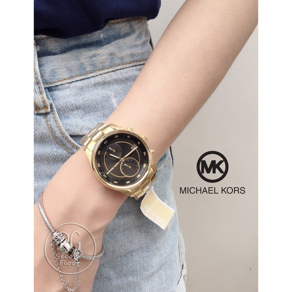  Shop Authentic Michael Kors Blair Quartz Black Dial Gold Steel Strap Watch For Women - MK6497 - Luxxuri