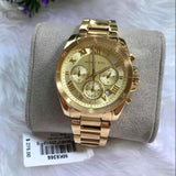  Shop Authentic Michael Kors Brecken Chronograph Gold Dial Gold Steel Strap Watch For Women - MK6366 - Luxxuri