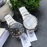  Shop Authentic Emporio Armani Renato Quartz Black Dial Silver Steel Strap Watch For Men - AR11179 - Luxxuri
