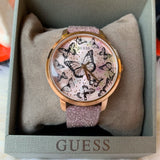  Shop Authentic Guess Mariposa Pink Dial Pink Leather Strap Watch for Women - GW0008L2 - Luxxuri