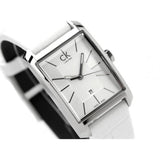  Shop Authentic Calvin Klein Window White Dial White Leather Strap Watch for Women - K2M23120 - Luxxuri