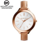  Shop Authentic Michael Kors Runway Slim Quartz White Dial Beige Leather Strap Watch For Women - MK2284 - Luxxuri
