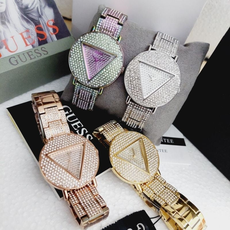  Shop Authentic Guess Trend Diamonds Gold Dial Gold Steel Strap Watch for Women - GW0512L2 - Luxxuri