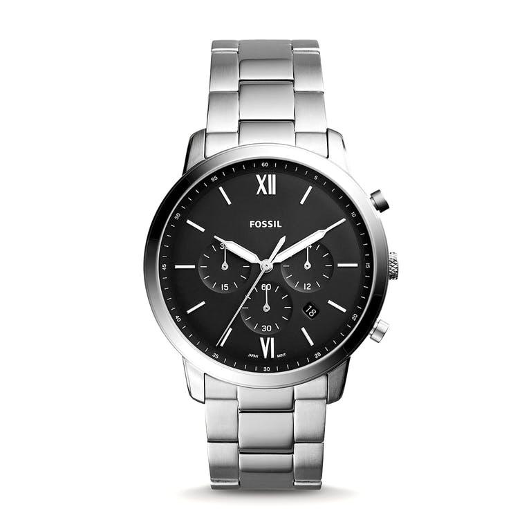  Shop Authentic Fossil Neutra Chronograph Black Dial Silver Steel Strap Watch for Men - FS5384 - Luxxuri