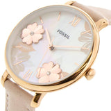  Shop Authentic Fossil Jacqueline Three Hand Mother of Pearl Dial Pink Leather Strap Watch for Women - ES4671 - Luxxuri