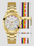  Shop Authentic Guess Exclusive Multi Color White Dial Gold Steel Strap Watch for Women - GW0457L1 - Luxxuri