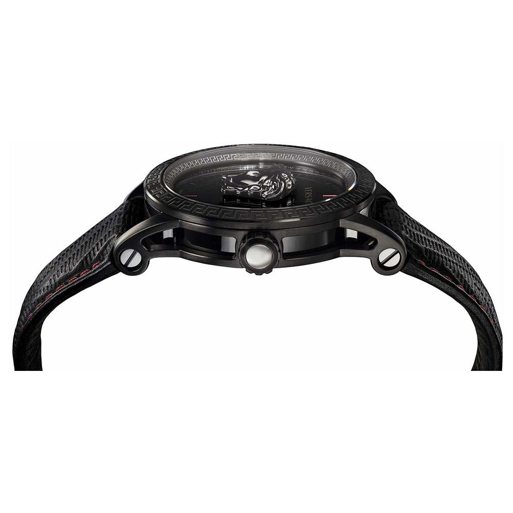  Shop Authentic Versace Palazzo Empire Black Dial Black Leather Strap Watch for Men - VERD00218 - Luxxuri
