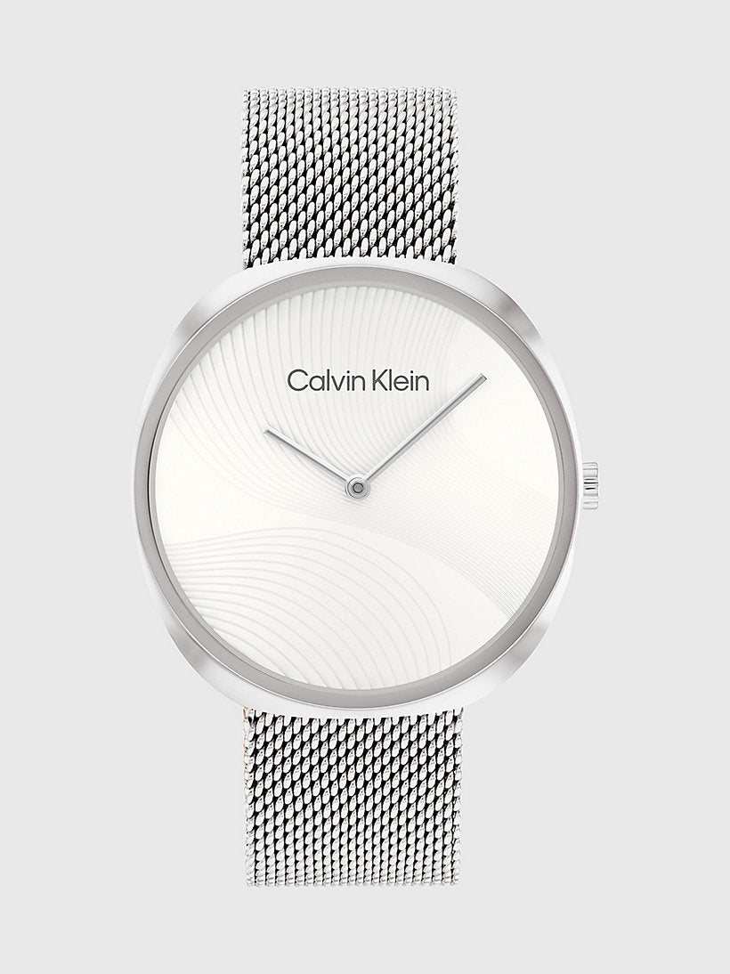  Shop Authentic Calvin Klein Minimal Silver Dial Silver Mesh Bracelet Watch for Men - K3M211Y6 - Luxxuri