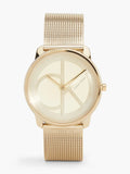  Shop Authentic Calvin Klein Minimal Silver Dial Gold Mesh Bracelet Watch for Women - K3M22526 - Luxxuri
