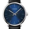  Shop Authentic Calvin Klein High Noon Quartz Blue Dial Black Leather Strap Watch for Men - K8M211CN - Luxxuri