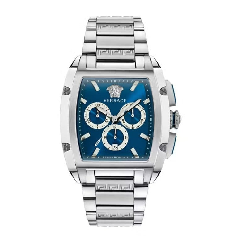  Shop Authentic Versace Dominus Chronograph Blue Dial Silver Steel Strap Watch For Men - VE6H00423 - Luxxuri