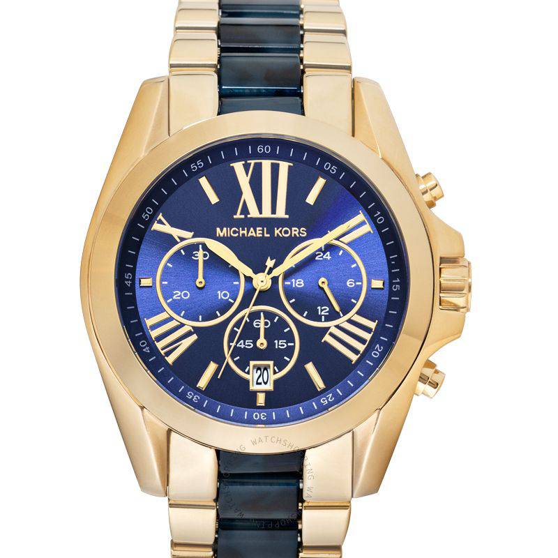  Shop Authentic Michael Kors Bradshaw Navy Blue Dial Two Tone Steel Strap Watch for Women - MK6268 - Luxxuri