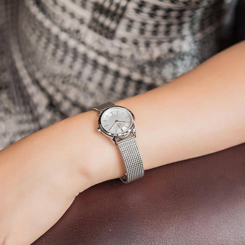  Shop Authentic Calvin Klein Minimal White Dial Silver Mesh Bracelet Watch for Women - K3M23126 - Luxxuri