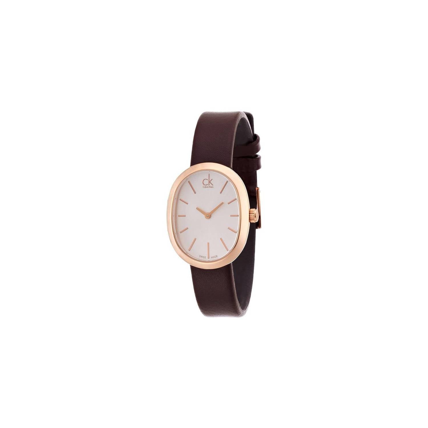  Shop Authentic Calvin Klein Incentive White Dial Brown Leather Strap Watch for Women - K3P236G6 - Luxxuri