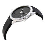  Shop Authentic Calvin Klein Minimal Grey Dial Black Leather Strap Watch for Men - K3M221C3 - Luxxuri