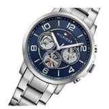  Shop Authentic Tommy Hilfiger Keagan Blue Dial Silver Steel Strap Watch for Men - 1791293 - Luxxuri