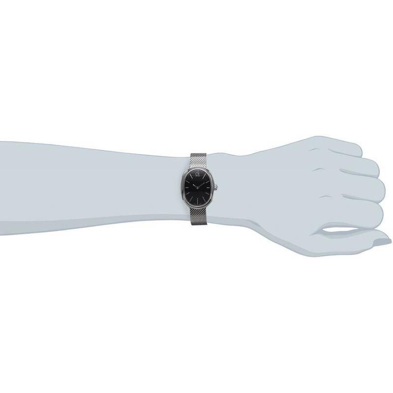  Shop Authentic Calvin Klein Incentive Black Dial Silver Mesh Bracelet Watch for Women - K3P23121 - Luxxuri