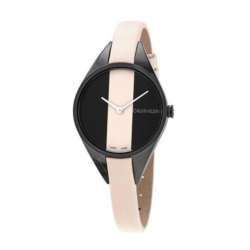  Shop Authentic Calvin Klein Rebel Cream Black Dial Cream Leather Strap Watch for Women - K8P237X1 - Luxxuri