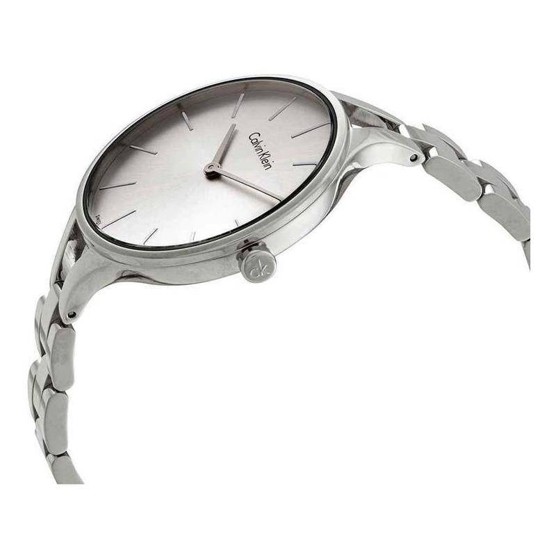  Shop Authentic Calvin Klein Graphic White Dial Silver Steel Strap Watch for Women - K7E23146 - Luxxuri