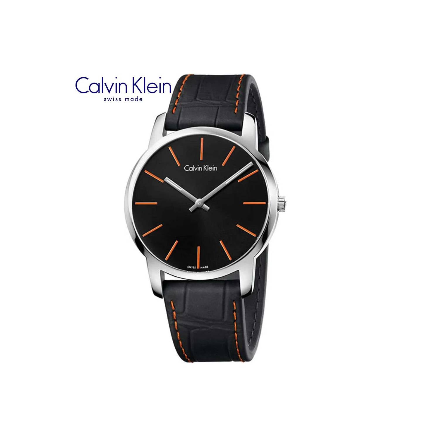  Shop Authentic Calvin Klein City Black Dial Black Leather Strap Watch for Men - K2G211C1 - Luxxuri