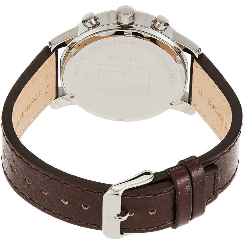  Shop Authentic Tommy Hilfiger Sport Multifunction Blue Dial Brown Leather Strap Watch for Men - 1791137 - Luxxuri