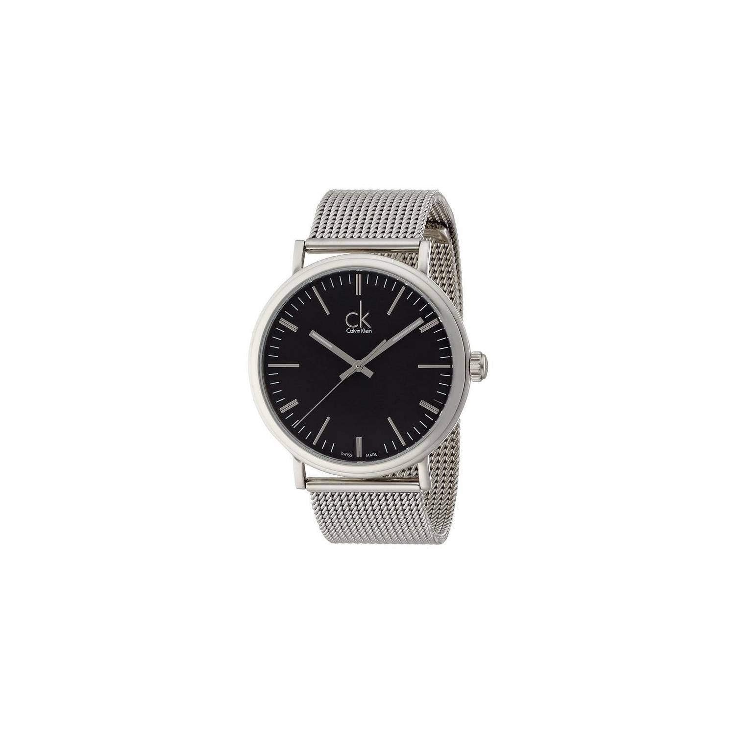  Shop Authentic Calvin Klein Surround Black Dial Silver Mesh Bracelet Watch for Men - K3W21121 - Luxxuri