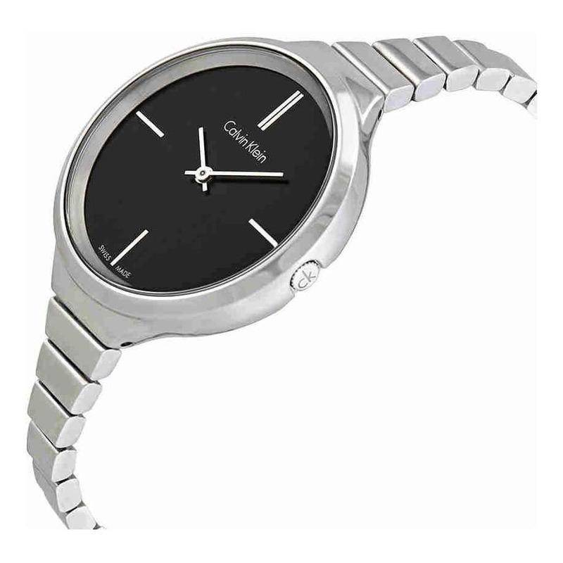  Shop Authentic Calvin Klein Lively Black Dial Silver Steel Strap Watch for Women - K4U23121 - Luxxuri