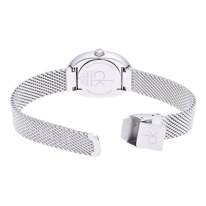  Shop Authentic Calvin Klein Incentive Black Dial Silver Mesh Bracelet Watch for Women - K3P23121 - Luxxuri