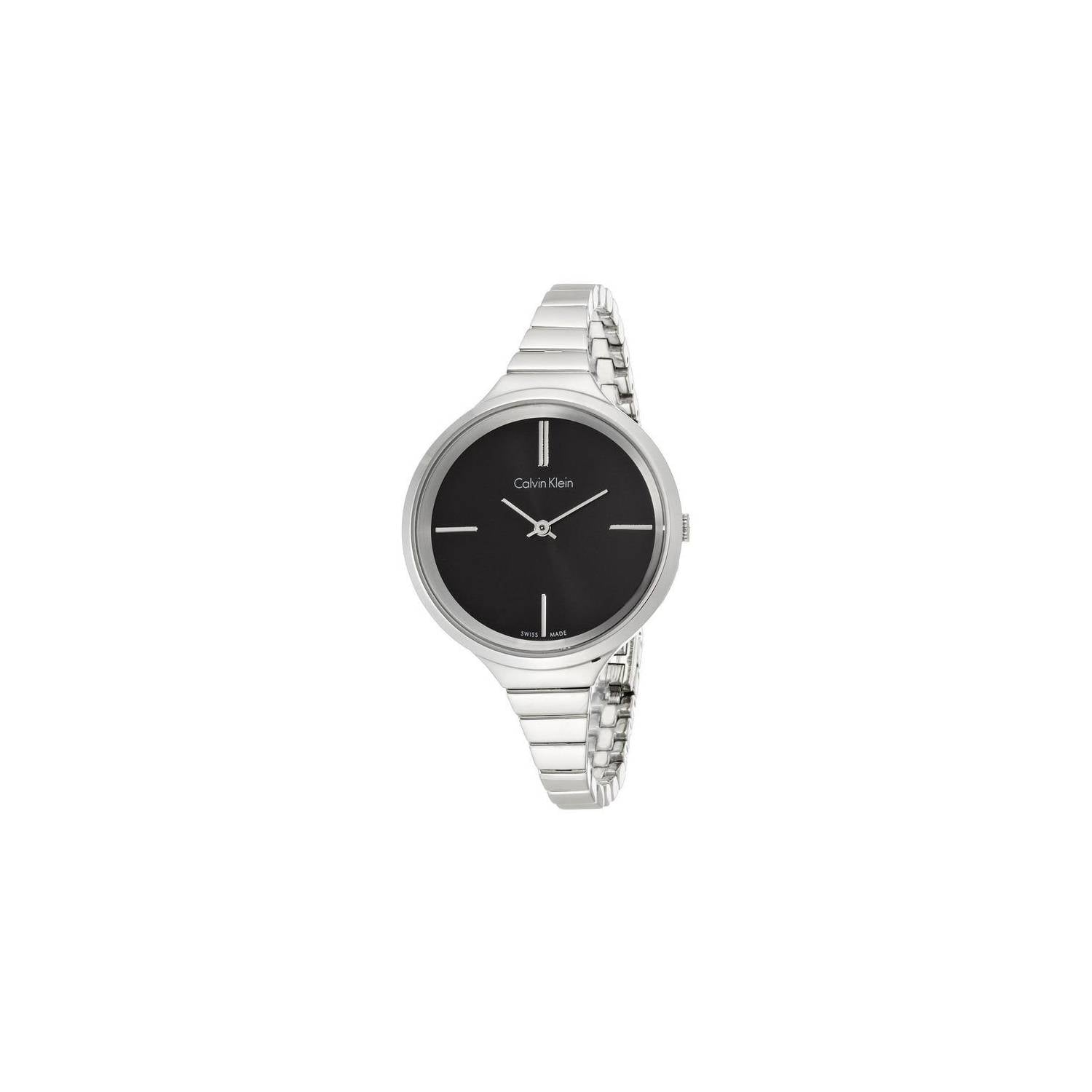  Shop Authentic Calvin Klein Lively Black Dial Silver Steel Strap Watch for Women - K4U23121 - Luxxuri
