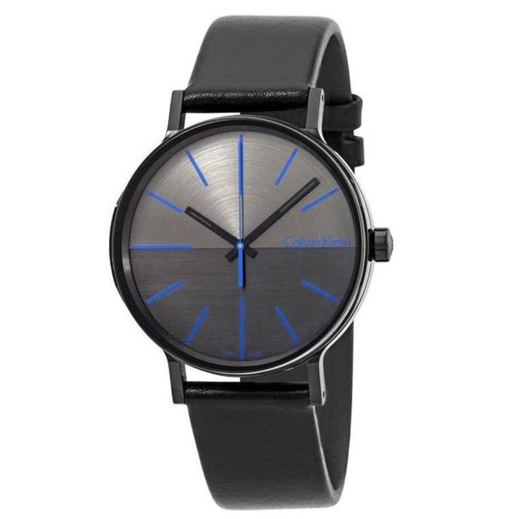  Shop Authentic Calvin Klein Boost Black Dial Black Leather Strap Watch for Men - K7Y214CZ - Luxxuri