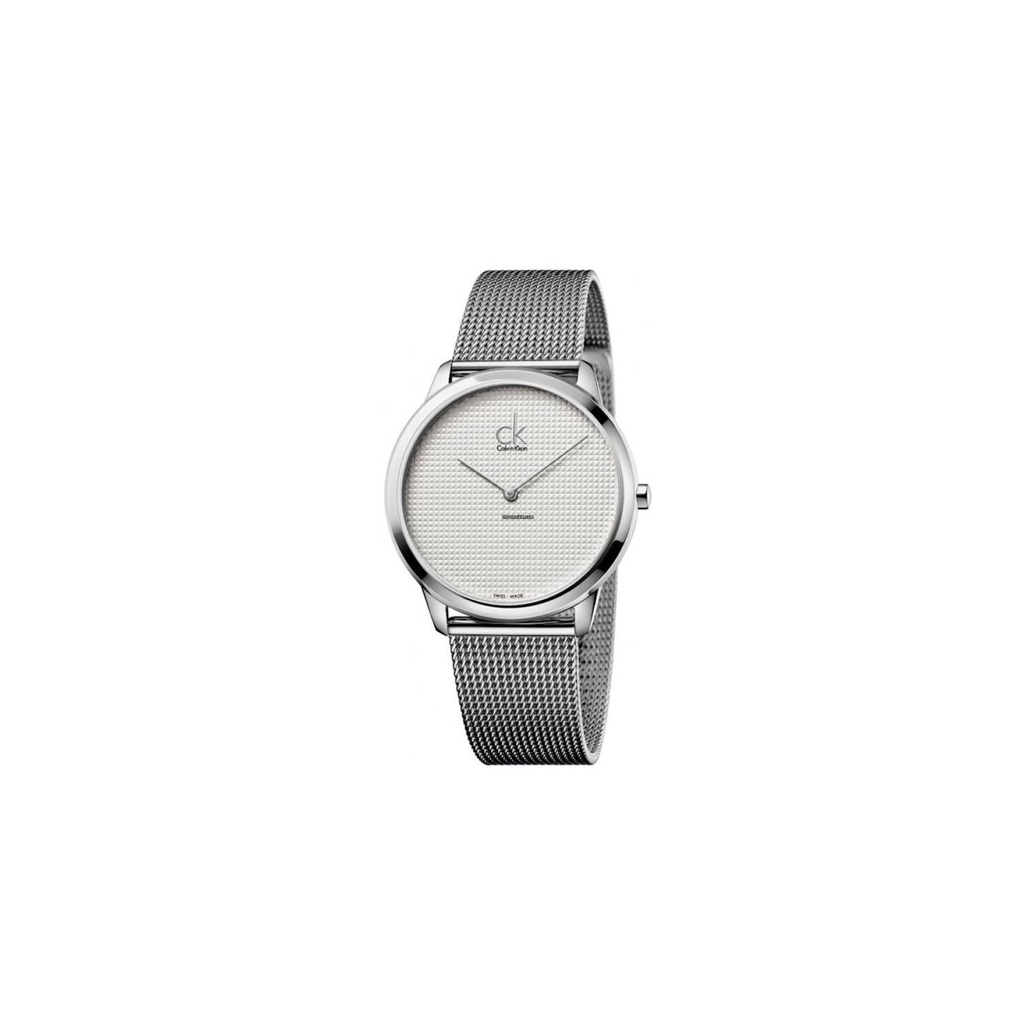  Shop Authentic Calvin Klein Minimal White Dial Silver Mesh Bracelet Watch for Men - K3M2112Y - Luxxuri