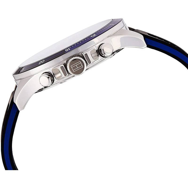  Shop Authentic Tommy Hilfiger Bank Quartz Black Dial Black Rubber Strap Watch for Men - 1791724 - Luxxuri