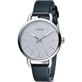  Shop Authentic Calvin Klein Even Silver Black Leather Strap Watch for Women - K7B231C6 - Luxxuri