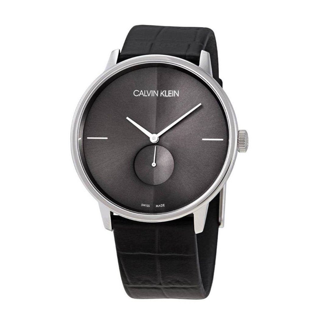  Shop Authentic Calvin Klein Accent Black Dial Black Leather Strap Watch for Men - K2Y211C3 - Luxxuri