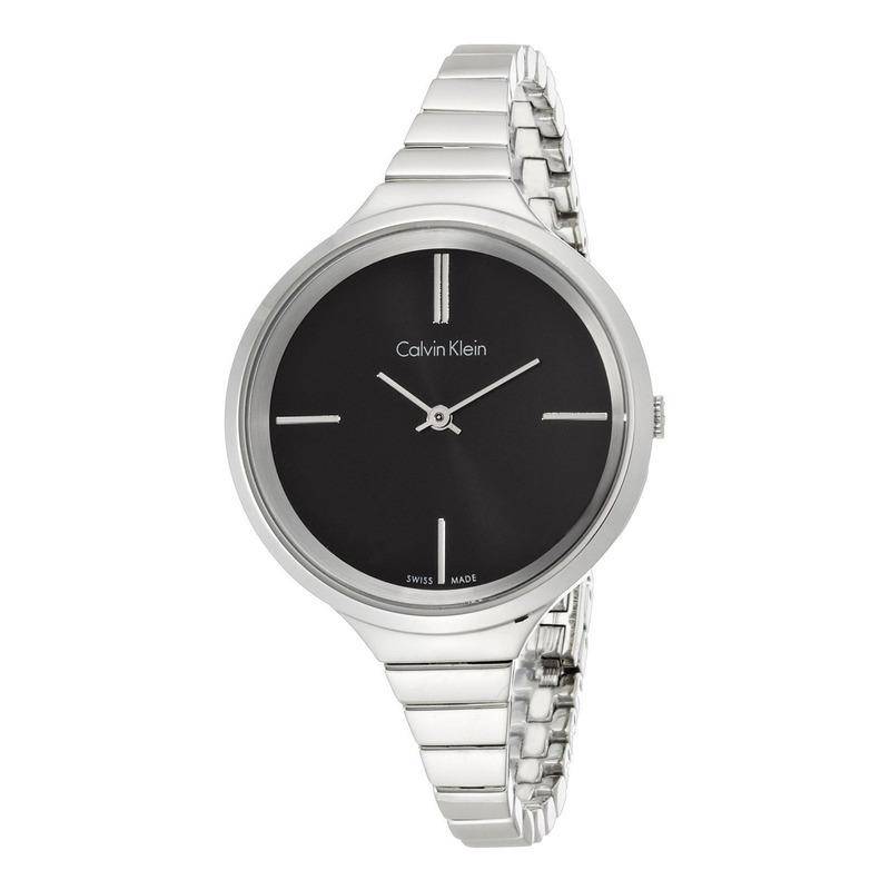  Shop Authentic Calvin Klein Lively Black Dial Silver Steel Strap Watch for Women - K4U23121 - Luxxuri