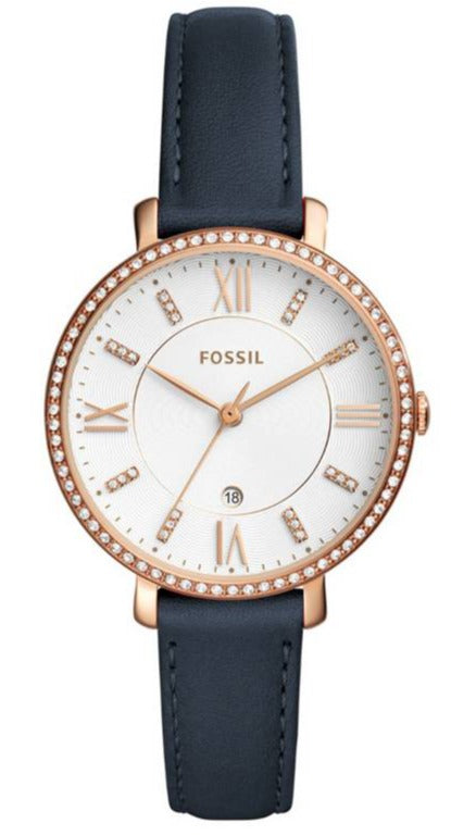  Shop Authentic Fossil Jacqueline White Dial Blue Leather Strap Watch for Women - ES4291 - Luxxuri