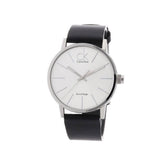  Shop Authentic Calvin Klein Post Minimal Silver Dial Black Leather Strap Watch for Men - K7621192 - Luxxuri