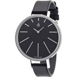  Shop Authentic Calvin Klein Equal Black Dial Black Leather Strap Watch for Women - K3E231C1 - Luxxuri