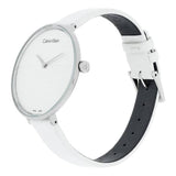  Shop Authentic Calvin Klein Rise White Grey Dial White Leather Strap Watch for Women - K7A231L6 - Luxxuri