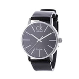  Shop Authentic Calvin Klein Minimal Black Dial Black Leather Strap Watch for Men - K7621107 - Luxxuri