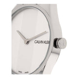  Shop Authentic Calvin Klein Rebel White Dial White Leather Strap Watch for Women - K8P231L6 - Luxxuri