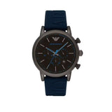  Shop Authentic Emporio Armani  Luigi Chronograph Black Dial Blue Rubber Strap Watch For Men - AR11023 - Luxxuri