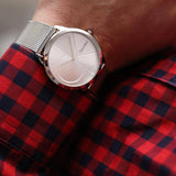  Shop Authentic Calvin Klein Minimal Silver Dial Silver Mesh Bracelet Watch for Men - K3M2112Z - Luxxuri
